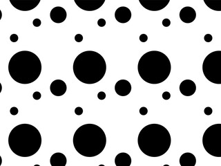 Polka dot background. Abstract wallpaper. Black and white seamless pattern. Dotted cute pattern. artistic doodle sketch tiny dots seamless surface design. Polka dots with various size
