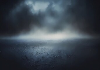 Mystical mist. Swirling smoke in dark and light symphony. Fluid fantasia. Abstract dance of fog and light on floor with black background