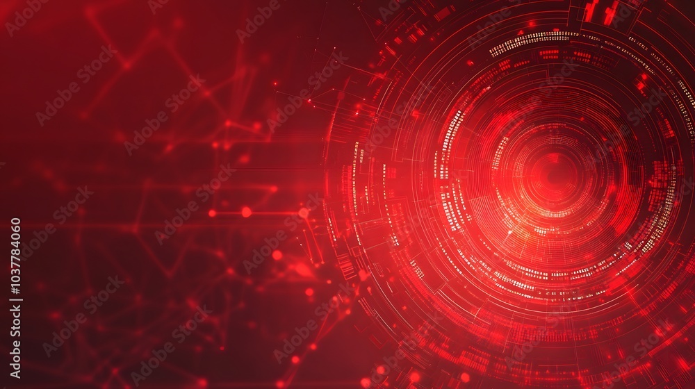 Poster red technology background and abstract digital tech circle.copy space.
