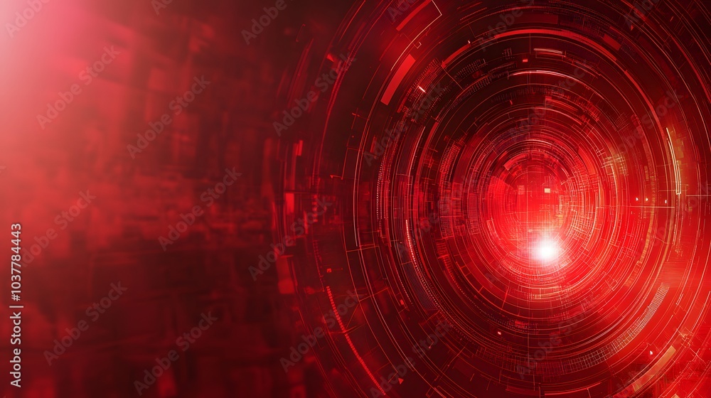 Poster red technology background and abstract digital tech circle.copy space.
