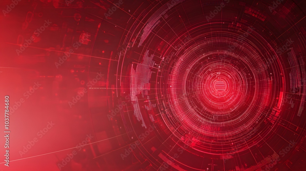 Poster red technology background and abstract digital tech circle.copy space.