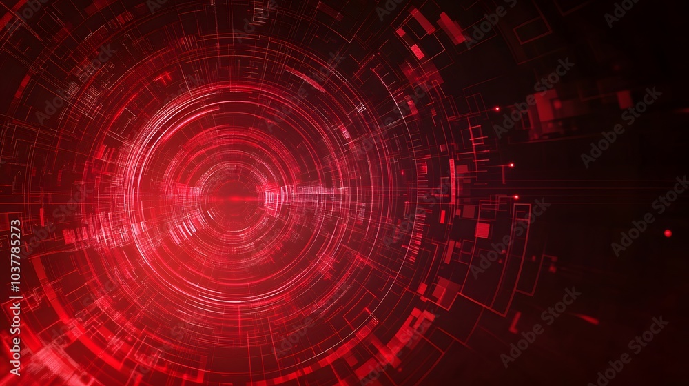 Poster red technology background and abstract digital tech circle.copy space.