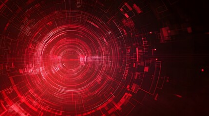 Fototapeta premium Red technology background and abstract digital tech circle.copy space.