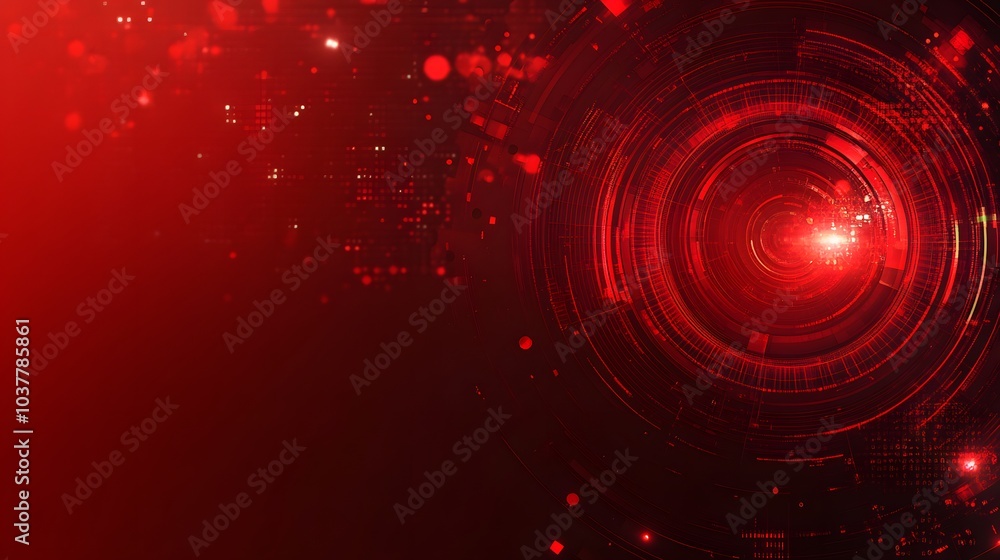 Poster red technology background and abstract digital tech circle.copy space.