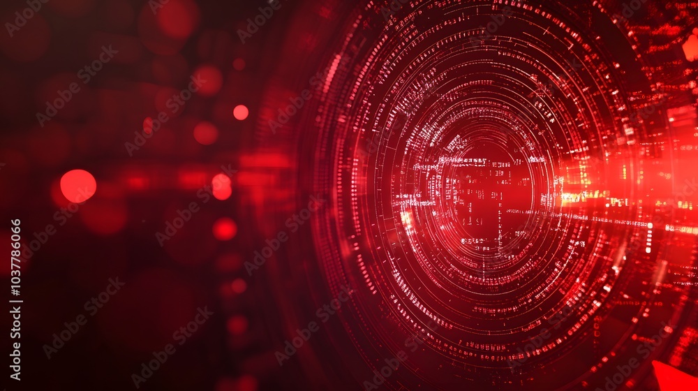 Poster red technology background and abstract digital tech circle.copy space.