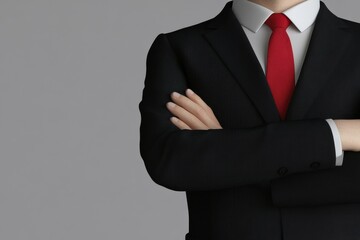 A man in a suit and tie with his arms crossed