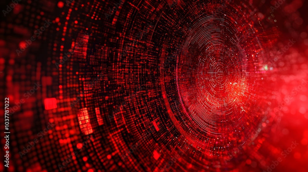 Poster red technology background and abstract digital tech circle.copy space.