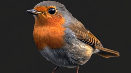 Fototapeta premium A Close-Up of a European Robin