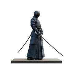 Fototapeta premium Isolated Samurai with Swords on Transparent Background