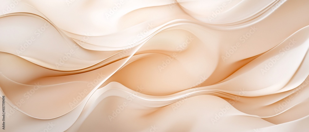 Poster abstract wave patterns in soft beige tones create a smooth flowing texture, ideal for backgrounds or