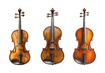 Fototapeta premium Isolated Violins on Transparent Background