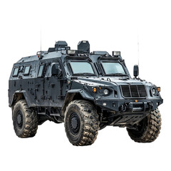 Isolated Military Vehicle on Transparent Background