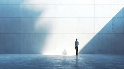 Introvert Solitude Minimalism A person standing in front of a blank wall