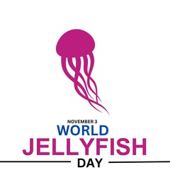 World Jellyfish Day. November 3. Holiday concept. Template for background, banner, card, poster. 