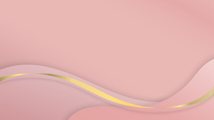 Abstract fluid and ribbon elements with glowing on pink background.