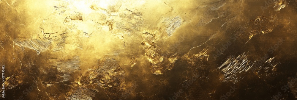 Poster a shimmering, golden abstract image with a soft glow and textured patterns, evoking a sense of warmt