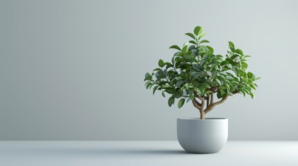 3D Minimalist Fig Tree in Pot