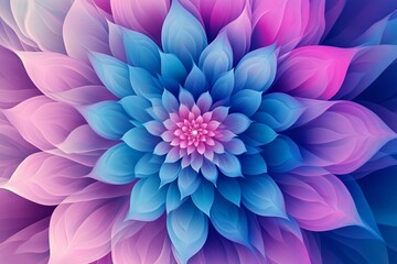 Fototapeta premium A beautiful, vibrant floral design featuring shades of pink and blue petals, creating a mesmerizing pattern perfect for various design projects.