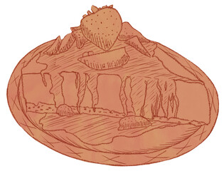 line art food illustration in PNG format with transparent background. doodle hand drawn dessert for banners, cards, flyers, social media wallpapers