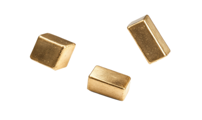 Gold bars stacks on transparent background
