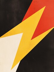 A vintage comic book-style poster featuring a bold lightning bolt in the center, stylized with thick black outlines and dynamic lines to emphasize motion.