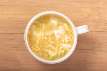 白菜と豆腐の卵スープ