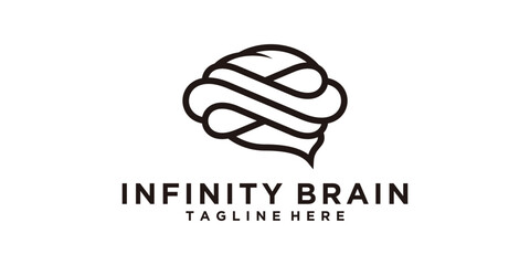 logo design combination of infinity and brain, intelligence, mental, psychology, logo design vector, symbol, icon, idea, creative.