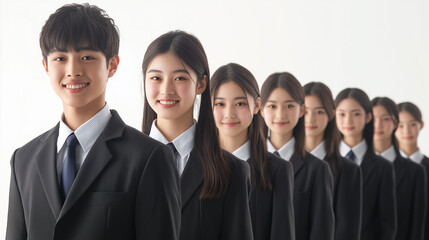 笑顔の日本人高校生