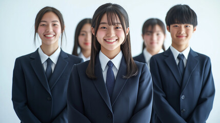 笑顔の日本人高校生