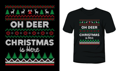 Oh deer Christmas is here ugly sweater design