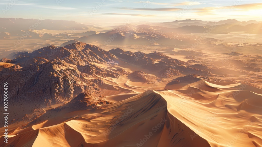 Poster Aerial View of Desert Landscape