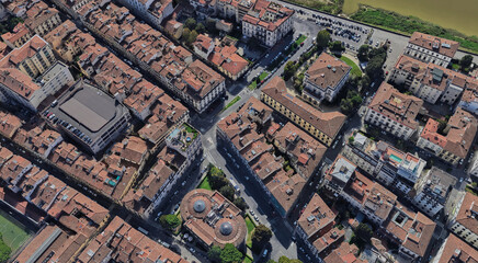 Fototapeta premium Italy, Florence, bird's-eye view, in summer