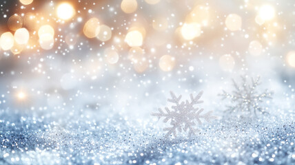 Naklejka premium Snowfall and glitter stars background.