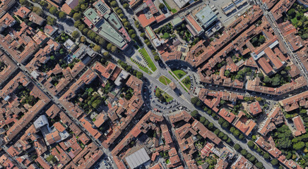 Fototapeta premium Italy, Florence, bird's-eye view, in summer