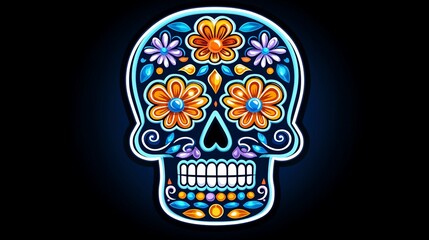Vibrant sugar skull art a celebration of life and culture through colorful floral designs and intricate patterns