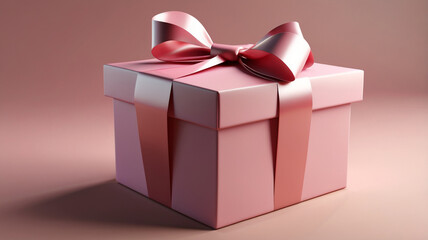 Obraz premium A Gift Box Wrapped in Pink With Confetti