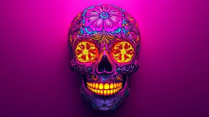 Vibrant floral skull art a fusion of color and culture celebrating life and death in a stunning display