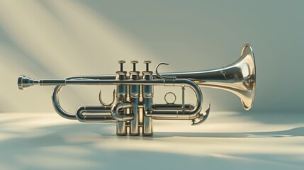 Silver Cornet on Clean Background