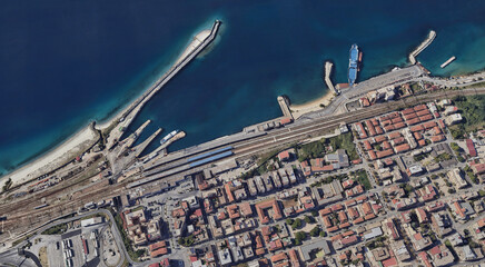 Reggio Calabria's Coastline from Above: Ionian Sea and Urban Landscape