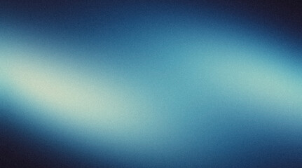 Blue glowing dark colour wave grainy backdrop design. Abstract glowing grainy gradient texture, website header, poster, banner, copy space