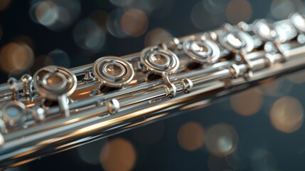 Obraz premium Elegant Flute on Abstract Background with Bokeh Effect