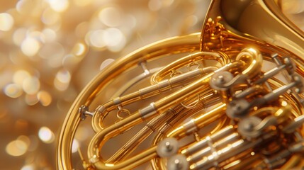 Close-up of a French Horn with Clean Background