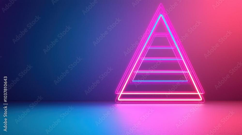 Poster a vibrant neon triangle glows against a gradient background, creating an eye-catching and modern vis