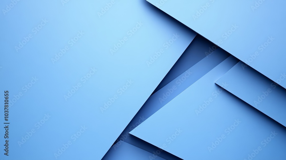 Poster a minimalist design featuring layered blue shapes creating depth and texture.