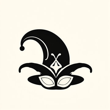 recommend clip art: Carnival or clown or Mardi Gras hat simple silhouette icon on background