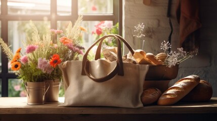 Fresh Bakery and Flowers by the Window