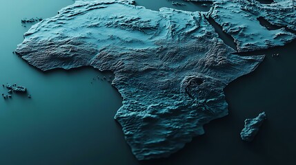 A modern map of Africa with cool tones and minimal detail, focusing on the continentâ€™s...