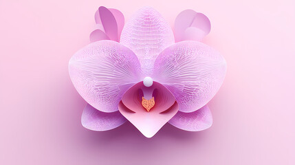 Fototapeta premium Vanda Orchid logo 3d vector papercut