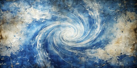 Abstract Whirlwind of Blue and White on a Textured Background