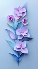 Fototapeta premium Vanda Orchid logo 3d vector papercut